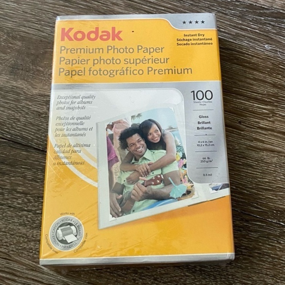 Kodak Premium Photo Paper 100 Sheets Size 4X6 Gloss New Never Opened